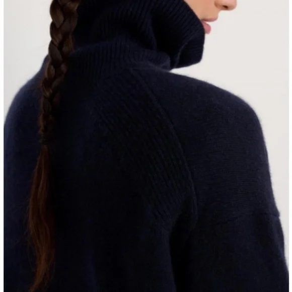 Alex Mill Cecile Turtleneck in 100% Cashmere Turmeric Red Sz S - Picture 6 of 9